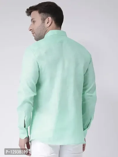 RIAG Men's Linen A1 Full Shirt Green-thumb3