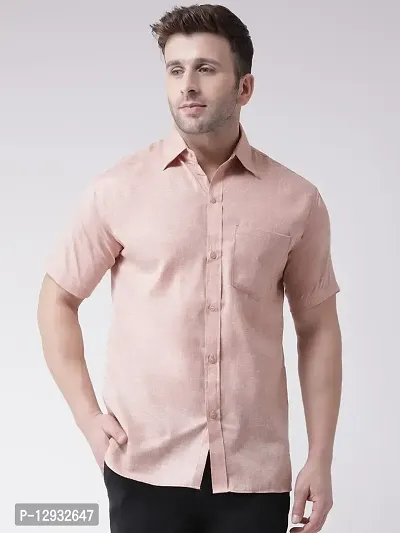 KHADIO Men's Linen R1 Half Shirt