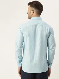 KHADIO Men's Sky Blue Full Shirt-thumb3