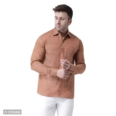 RIAG Men's Linen E1 Full Shirt Brown-thumb0