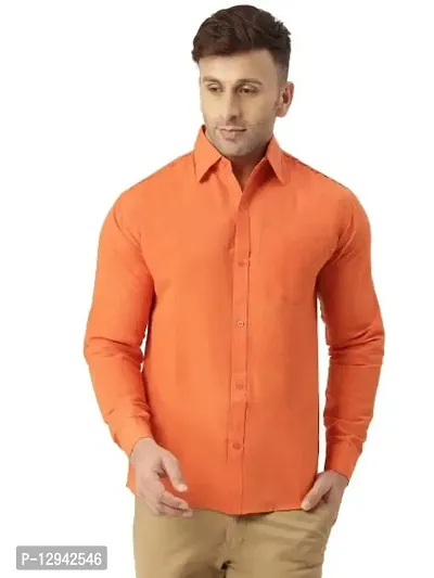 KHADIO Men's Orange Full Shirt