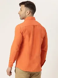 KHADIO Men's Orange Full Shirt-thumb3