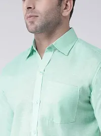 RIAG Men's Linen A1 Full Shirt Green-thumb4