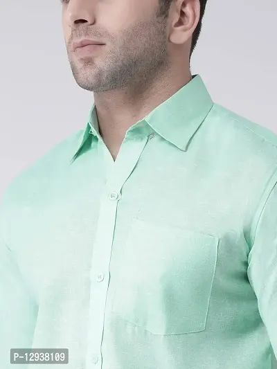 RIAG Men's Linen A1 Full Shirt Green-thumb5