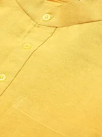 RIAG Men's Half Sleeves Mustard Yellow 1 Short Kurta-thumb1