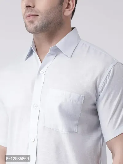 RIAG Men's Casual Linen F1 Half Sleeves Shirt White-thumb5