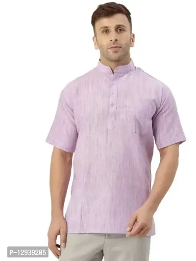 RIAG Men's Half Sleeves Purple 1 Textured Short Kurta