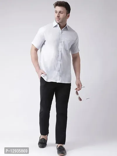 RIAG Men's Casual Linen F1 Half Sleeves Shirt White-thumb4
