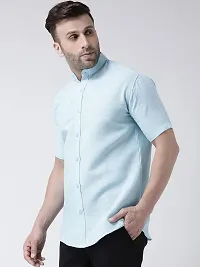 RIAG Men's Chinese Neck Half Sleeves Sky Blue Shirt-thumb1