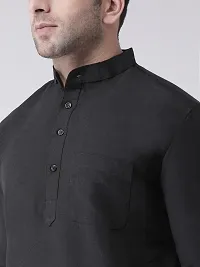 Stylish Fancy Cotton Blend Solid Kurta And Bottom Sets For Men-thumb4