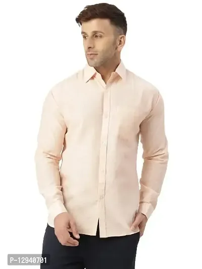 RIAG Men's Casual Peach Full Sleeves Shirt