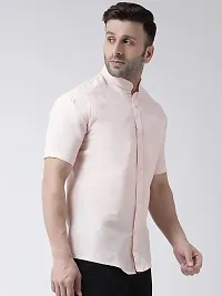 Khadio Men's Half Sleeves Peach Shirt-thumb2