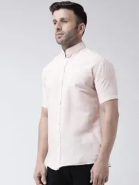 Khadio Men's Half Sleeves Peach Shirt-thumb1