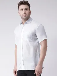 RIAG Men's Casual Linen F1 Half Sleeves Shirt White-thumb1