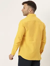 KHADIO Men's Mustard Full Shirt-thumb3