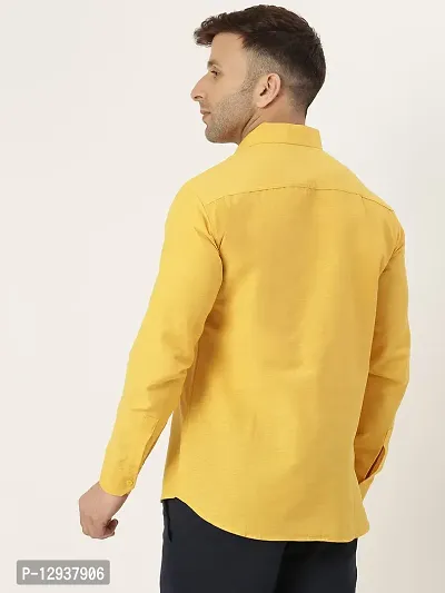 KHADIO Men's Mustard Full Shirt-thumb4