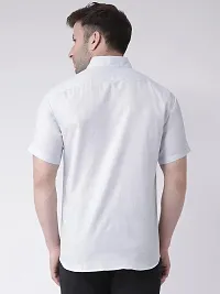 RIAG Men's Casual Linen F1 Half Sleeves Shirt White-thumb2