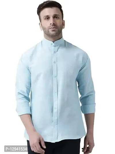 Khadio Men's Full Sleeves Sky Blue Shirt