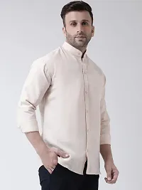 RIAG Men's Chinese Neck Full Sleeves Almond Shirt Beige-thumb2