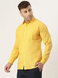 KHADIO Men's Mustard Full Shirt-thumb2