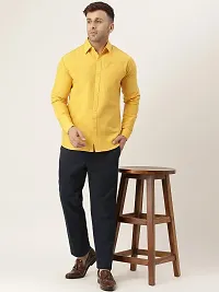 KHADIO Men's Mustard Full Shirt-thumb4