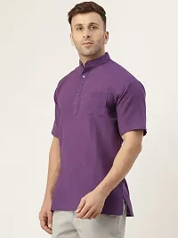 RIAG Men's Half Sleeves Purple 1 Short Kurta-thumb2