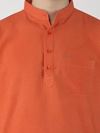 RIAG Men's Half Sleeves Orange Short Kurta-thumb4