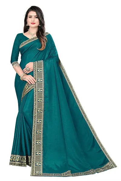 Rose Love Women's Stripted Silk With Heavy Sequence Work Saree with Unstitched Blouse for Traditional (101-Saree)