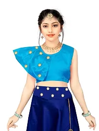 Rose Love Girl's Solid Cotton,Silk Designer Traditional Relaxed Wedding Bollywood Wear Choli (104-Lehenga-Choli)-thumb1