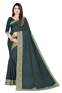 Rose Love Women's Stripted Silk With Heavy Sequence Work Saree with Unstitched Blouse for Traditional (101-Saree-Black)-thumb2