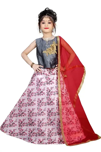 Love Girl's Solid Silk,Net Designer Traditional Relaxed Wedding Bollywood Wear Choli (101-Lehenga-Choli)