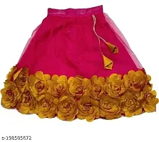 Rose Love Girl's Solid Cotton,Silk Designer Traditional Relaxed Wedding Bollywood Wear Choli (105-Lehenga-Yellow-7-8 Years)-thumb2