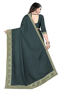 Rose Love Women's Stripted Silk With Heavy Sequence Work Saree with Unstitched Blouse for Traditional (101-Saree-Black)-thumb1