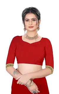 Rose Love Women's Stripted Silk With Heavy Sequence Work Saree with Unstitched Blouse for Traditional (101-Saree-Maroon)-thumb3