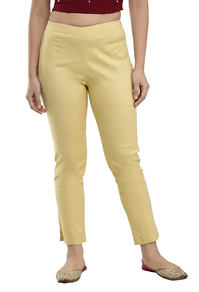 RAJPUTANA CAMISA Women Slub Solid Slim Fit Stretchable Pant