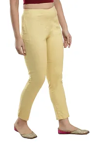 RAJPUTANA CAMISA Women Cotton Slub Solid Slim Fit Stretchable Pant-thumb3