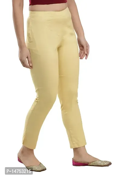 RAJPUTANA CAMISA Women Cotton Slub Solid Slim Fit Stretchable Pant-thumb4