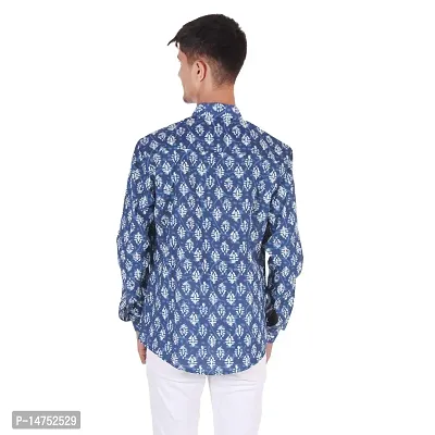 RAJPUTANA CAMISA Men's Digital Printed Blue Full Sleeve Cotton Casual Shirts (RJPT7-Blue_L)-thumb3