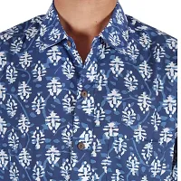 RAJPUTANA CAMISA Men's Digital Printed Blue Full Sleeve Cotton Casual Shirts (RJPT7-Blue_L)-thumb3