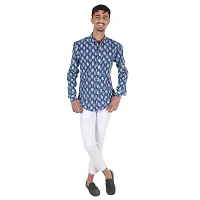 RAJPUTANA CAMISA Men's Digital Printed Blue Full Sleeve Cotton Casual Shirts (RJPT7-Blue_L)-thumb1