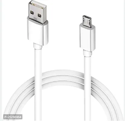 Fast Charge  Data Sync Micro USB Cable (Compatible With Mobiles, Tablets, All Micro USB Supported Devices, White, One Cable)