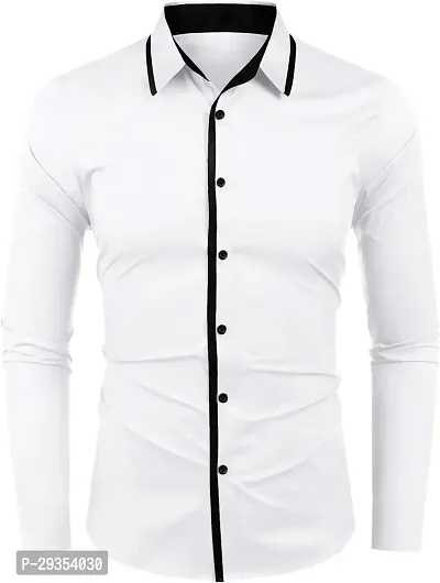 Stylish White Polycotton Casual Shirt For Men-thumb5