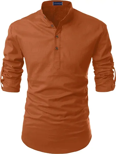 Trendy Cotton Blend Short Kurta For Men