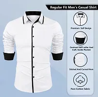 Stylish White Polycotton Casual Shirt For Men-thumb1