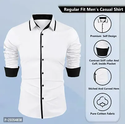 Stylish White Polycotton Casual Shirt For Men-thumb2