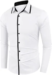 Stylish White Polycotton Casual Shirt For Men-thumb3