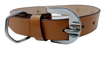Dog Leather Belt Collar Strong Medium Size neck to fit 19 Inch-thumb1