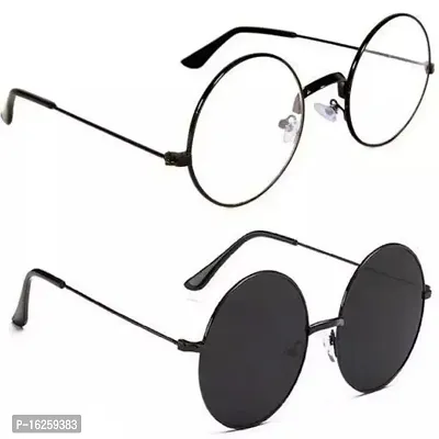 Men and Women EYEWEAR Unisex Adult round Polarization Transparent Sunglasses pack 1
