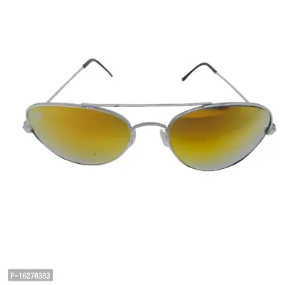 Men and Women yellow  Classic Metal Sun Glasses