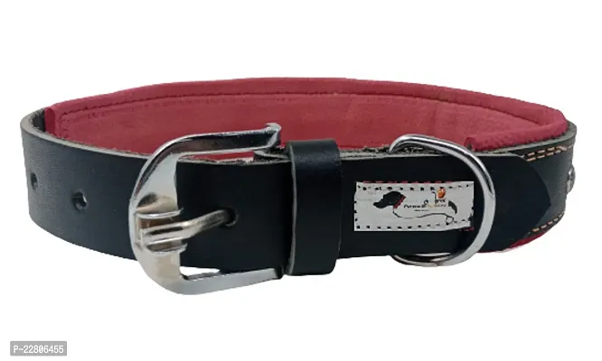 Forever99 Pet Shop Leather Padded Custom Handmade Hand Tool Dog Size Small Collar Adjustable Leather Dog Collar/ Neck Belt Stitched Padded Genuine Leather Heavy Duty Dog Collar-thumb0